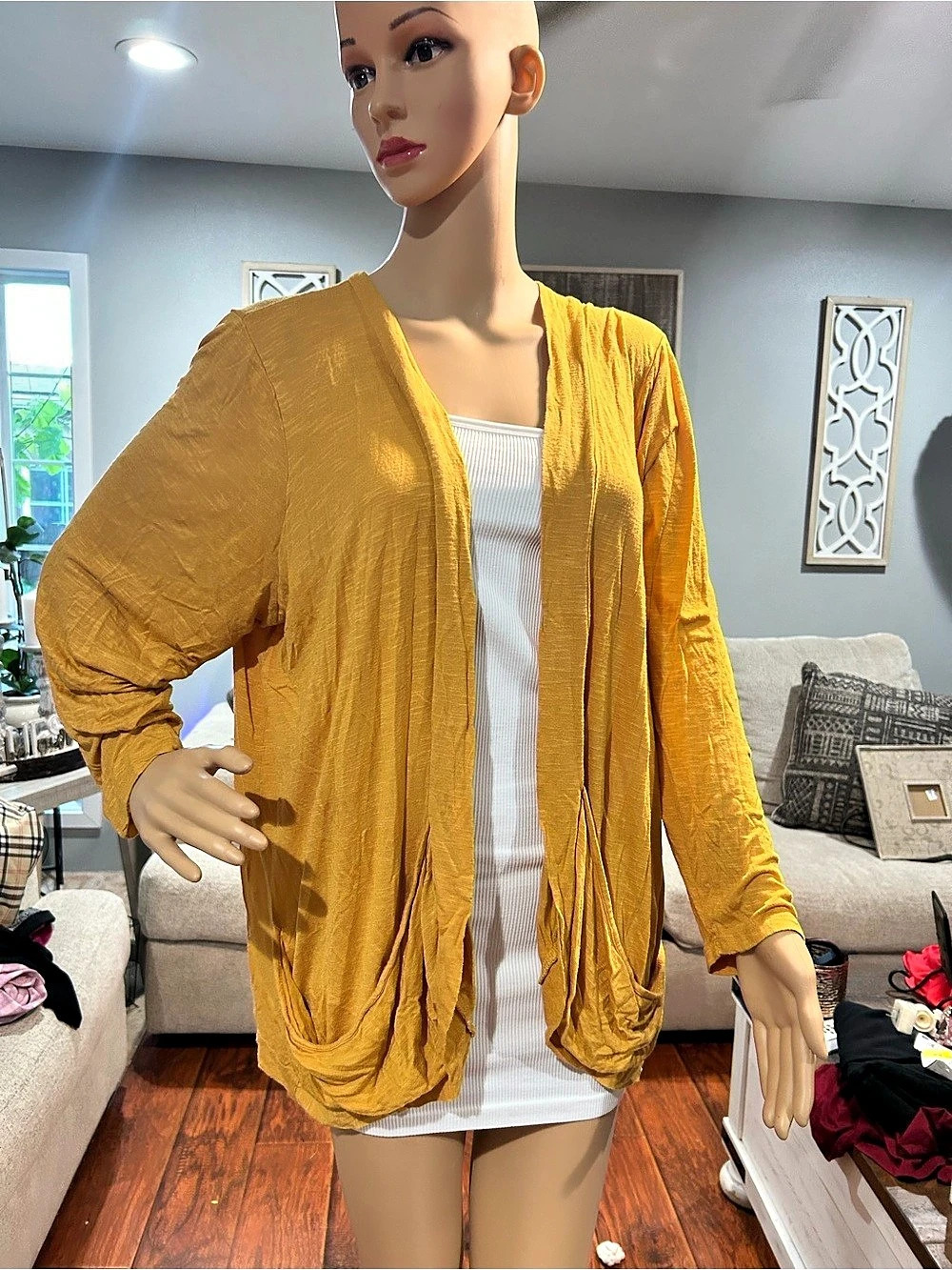 Torrid Super Soft Drape Front Cardigan Yellow Size 3